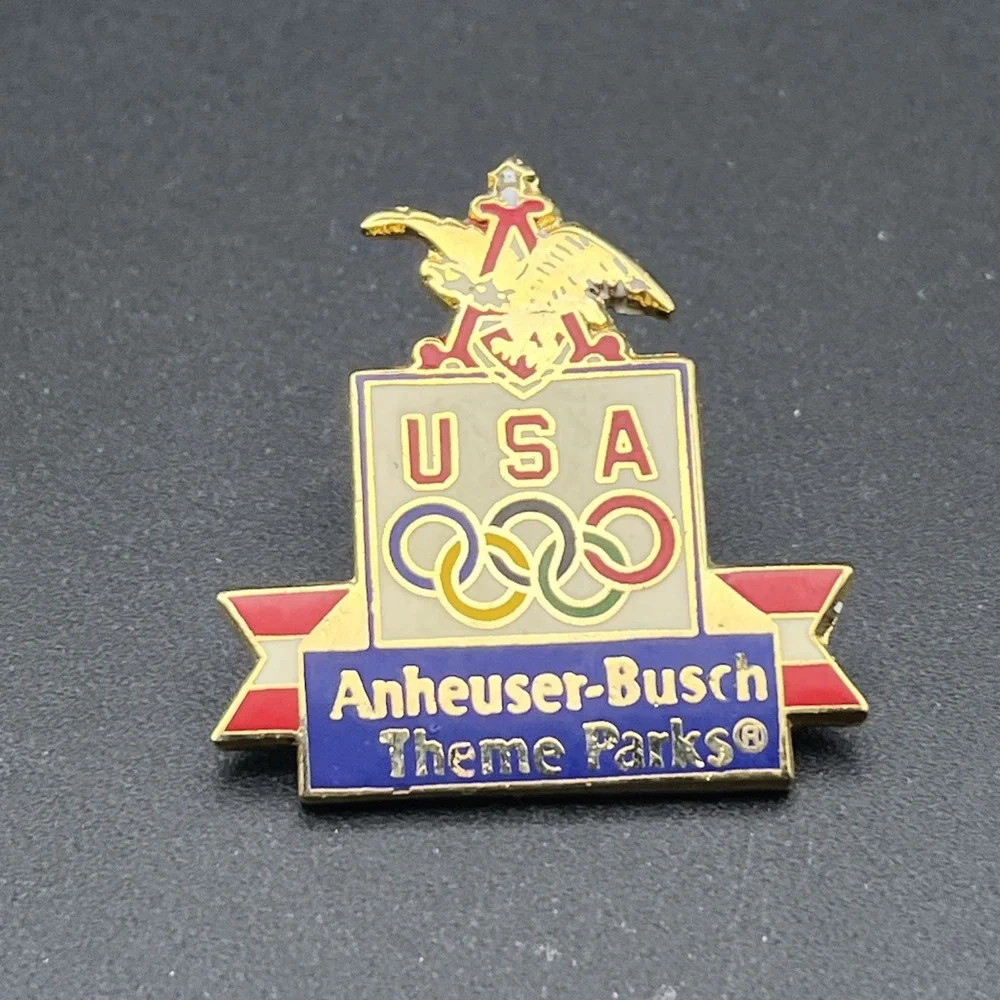 Anheuser Busch Theme Parks Beer Team USA Sponsor Lapel‎ Hat Pin